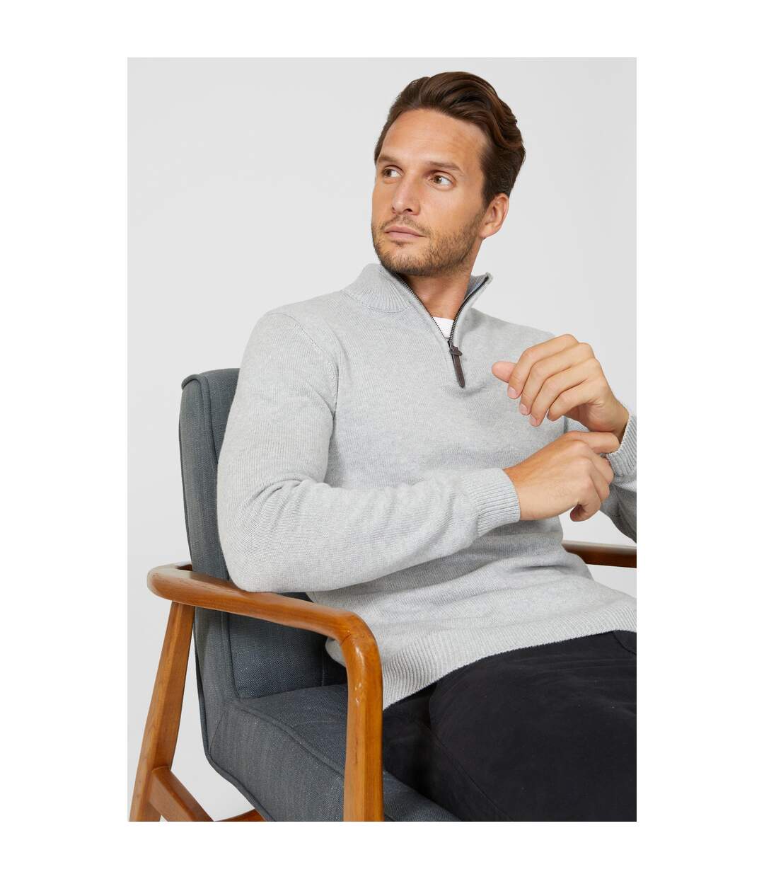 Pull Premium Homme Gris Clair Maine-3