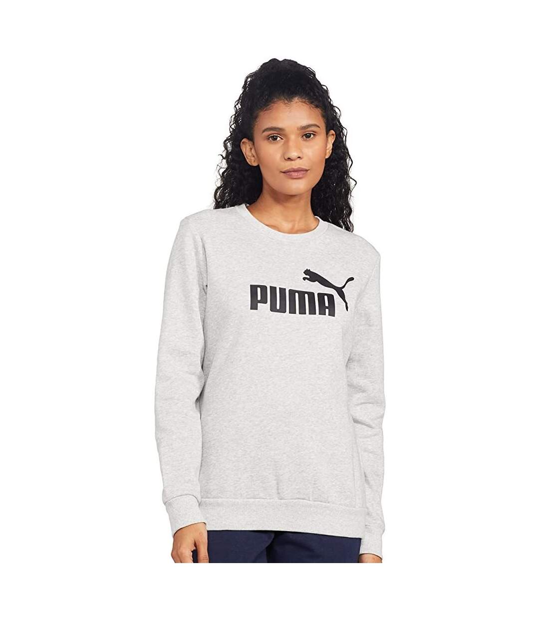 Sweat ess femme gris clair chiné Puma-4