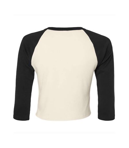T-shirt Court Femme Beige Pâle Noir Bella + Canvas