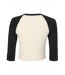 Bella + Canvas Womens/Ladies Micro-Rib Raglan 3/4 Sleeve Crop T-Shirt (Natural/Black)