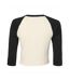 Bella + Canvas Womens/Ladies Micro-Rib Raglan 3/4 Sleeve Crop T-Shirt (Natural/Black) - UTPC6985