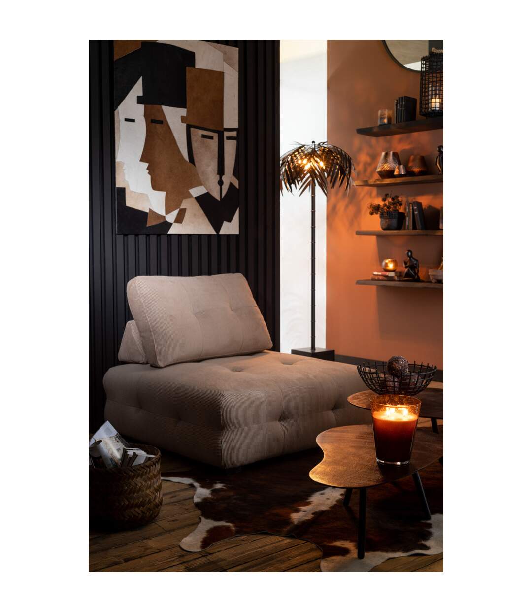 Bougie Parfumée Noa 20cm Bois de Santal Marron-4