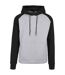 Mens Basic Raglan Hoodie Gris Chiné Noir Build Your Brand-1