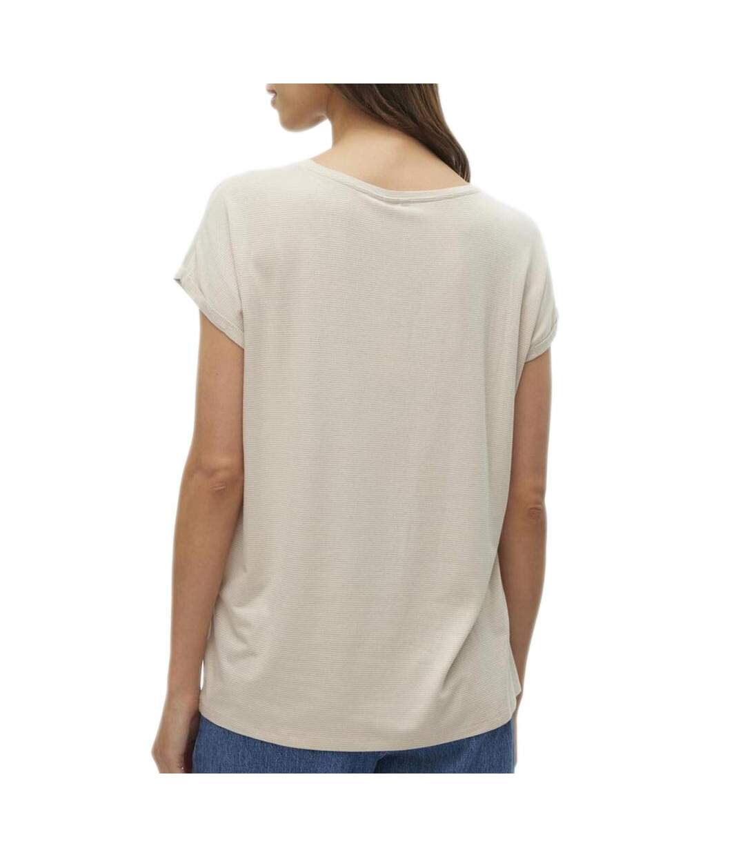 T-Shirt beige femme vero moda lava-2