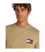 Mens Flag Crew Neck Slim T-shirt Tan Tommy Jeans-4