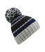Bonnet Rayé Hygge Bleu Foncé Gris Beechfield-2