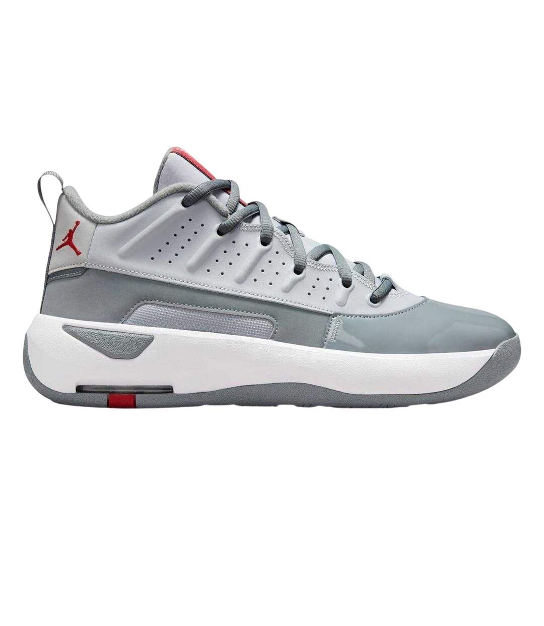 Mens Air Jordan Max Aura 7 Leather Basketball Shoes Grey Red Nike-1