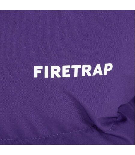 Mens Colour Block Corduroy Quilted Puffer Jacket Purple Firetrap