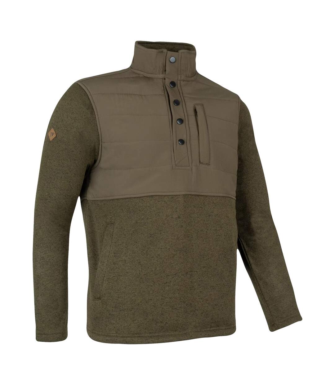 Mens Fleece Snap Pullover Green Jack Pyke-4