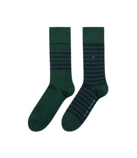 Chaussettes Motif/style Rayures Contrastées Homme Vert Tommy Hilfiger