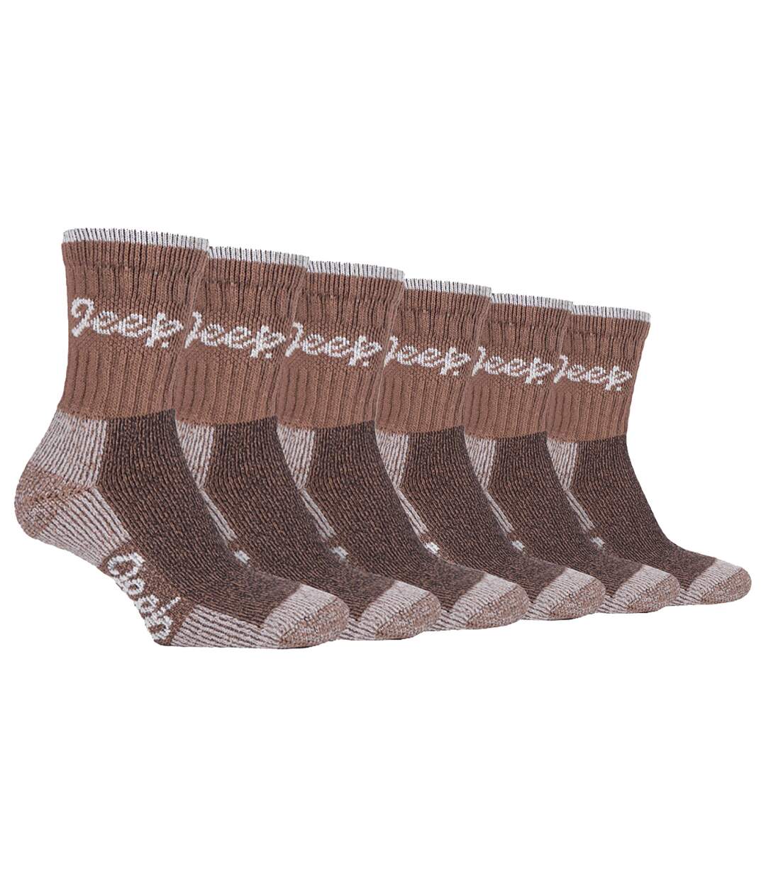 JEEP - 6 Paires Chaussettes Femme Coton Randonnée Respirantes Rembourrées-1