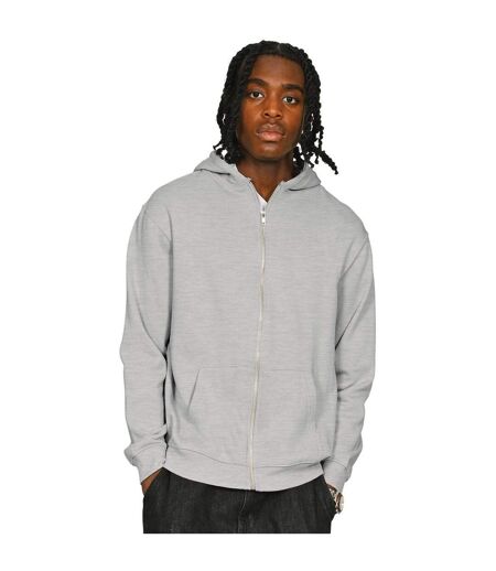 Mens Core Ringspun Cotton Full Zip Hoodie Ash Grey Casual Classics