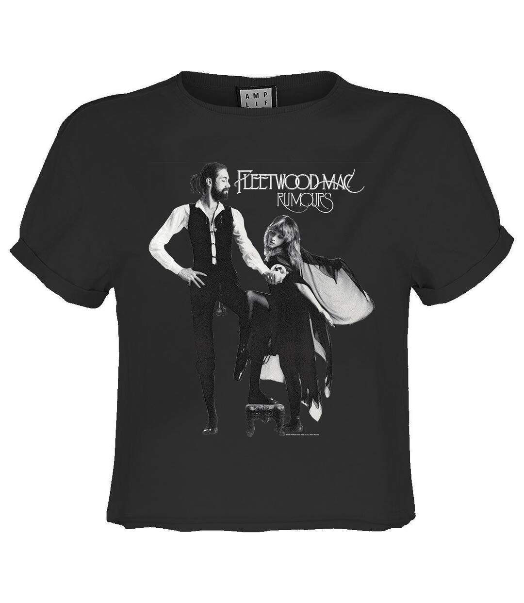 Womens/ladies rumours fleetwood mac crop top charcoal Amplified-1