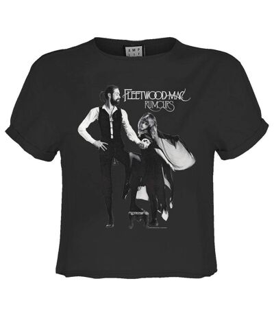 Womens/ladies rumours fleetwood mac crop top charcoal Amplified