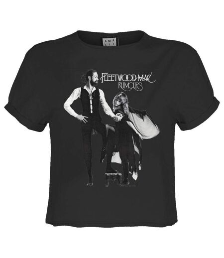 Womens/ladies rumours fleetwood mac crop top charcoal Amplified