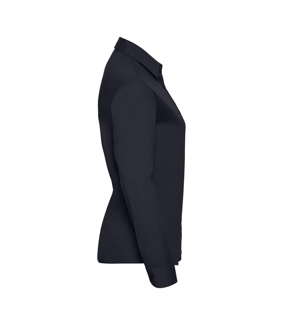 Womens/ladies Poplin Easy-care Long-sleeved Shirt French Navy Russell Collection-3