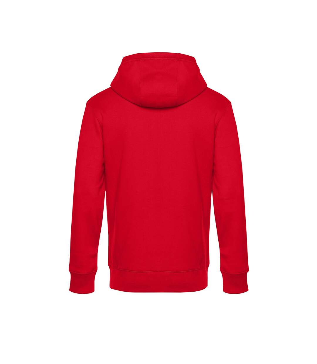 Mens king zipped hooded sweat red B&C