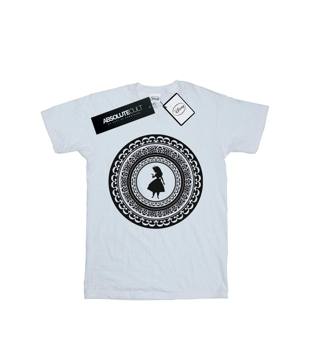 Disney Womens/Ladies Alice In Wonderland Circle Cotton Boyfriend T-Shirt (Blanc) - UTBI8543-1
