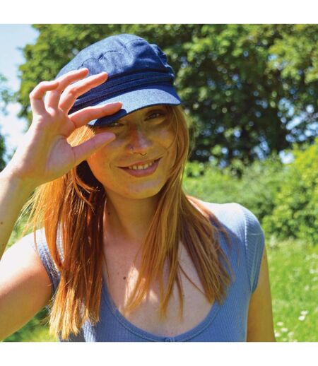 Ladies Cotton Peaked Denim Baker Boy Hat