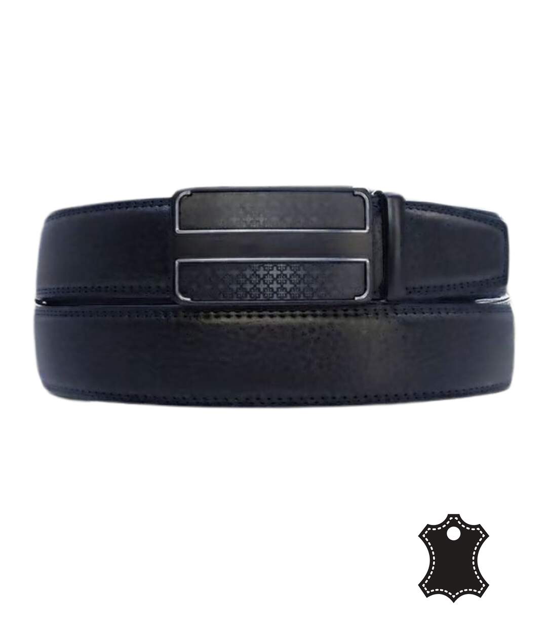 Ceinture homme cuir noir - Boucle automatique - Sophistication et confort-1