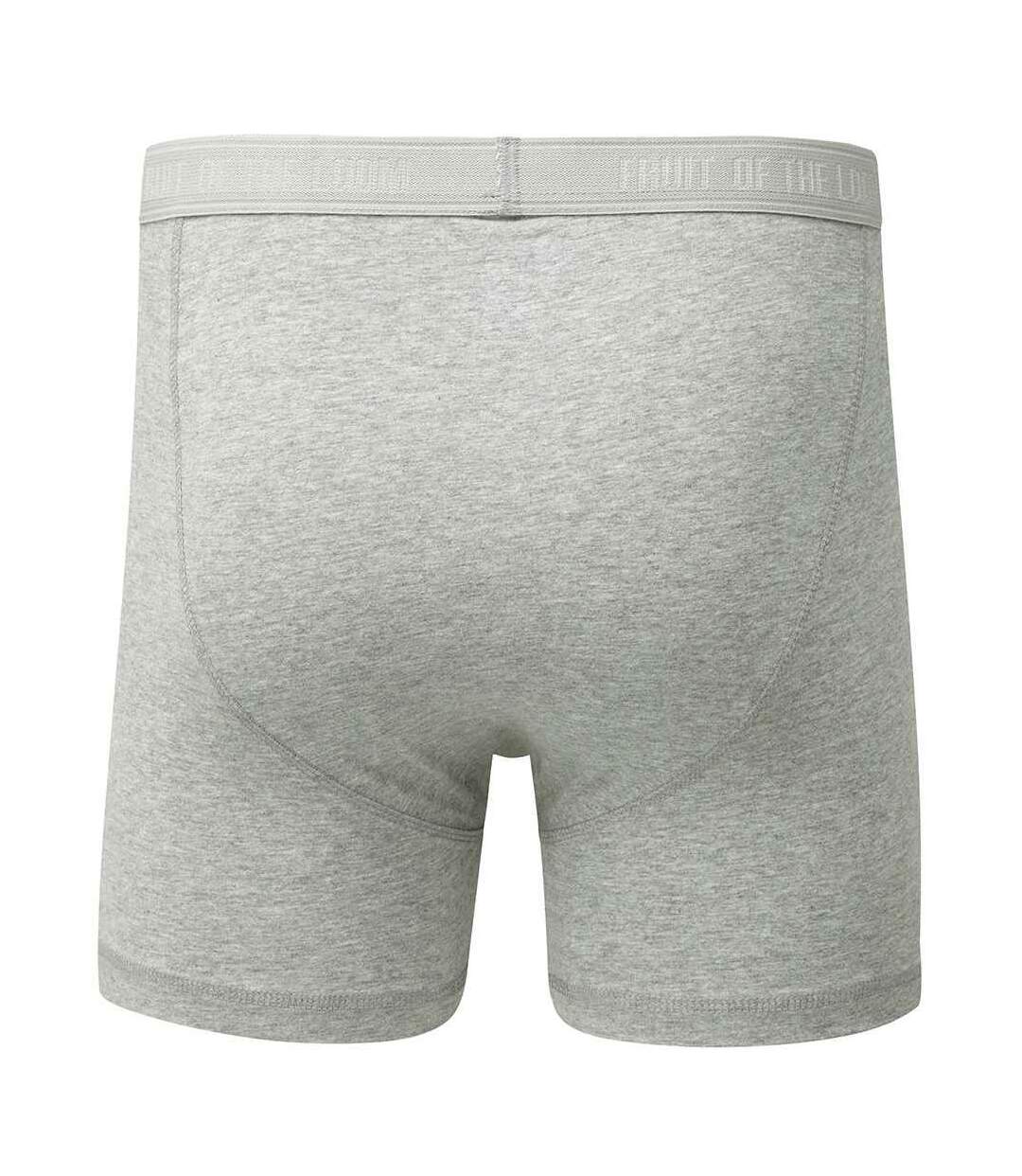 Pack of 2  Mens classic plain boxer shorts  light grey marl Fruit of the Loom-2