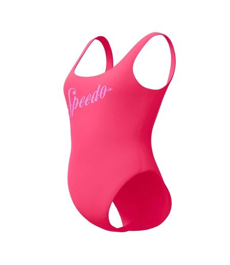 Maillot De Bain 1 Pièce Motif/style Logo Imprimé Femme Rose Corail Speedo