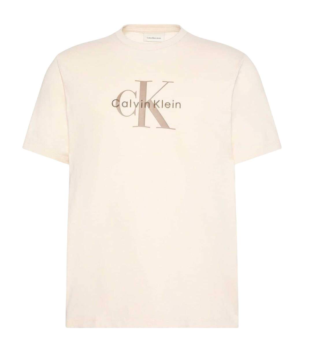 T-shirt Motif/style Monogramme Homme Blanc Cassé Calvin Klein-2