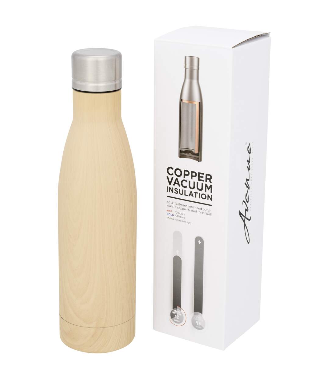 Vasa copper vacuum insulated bottle one size wood Avenue