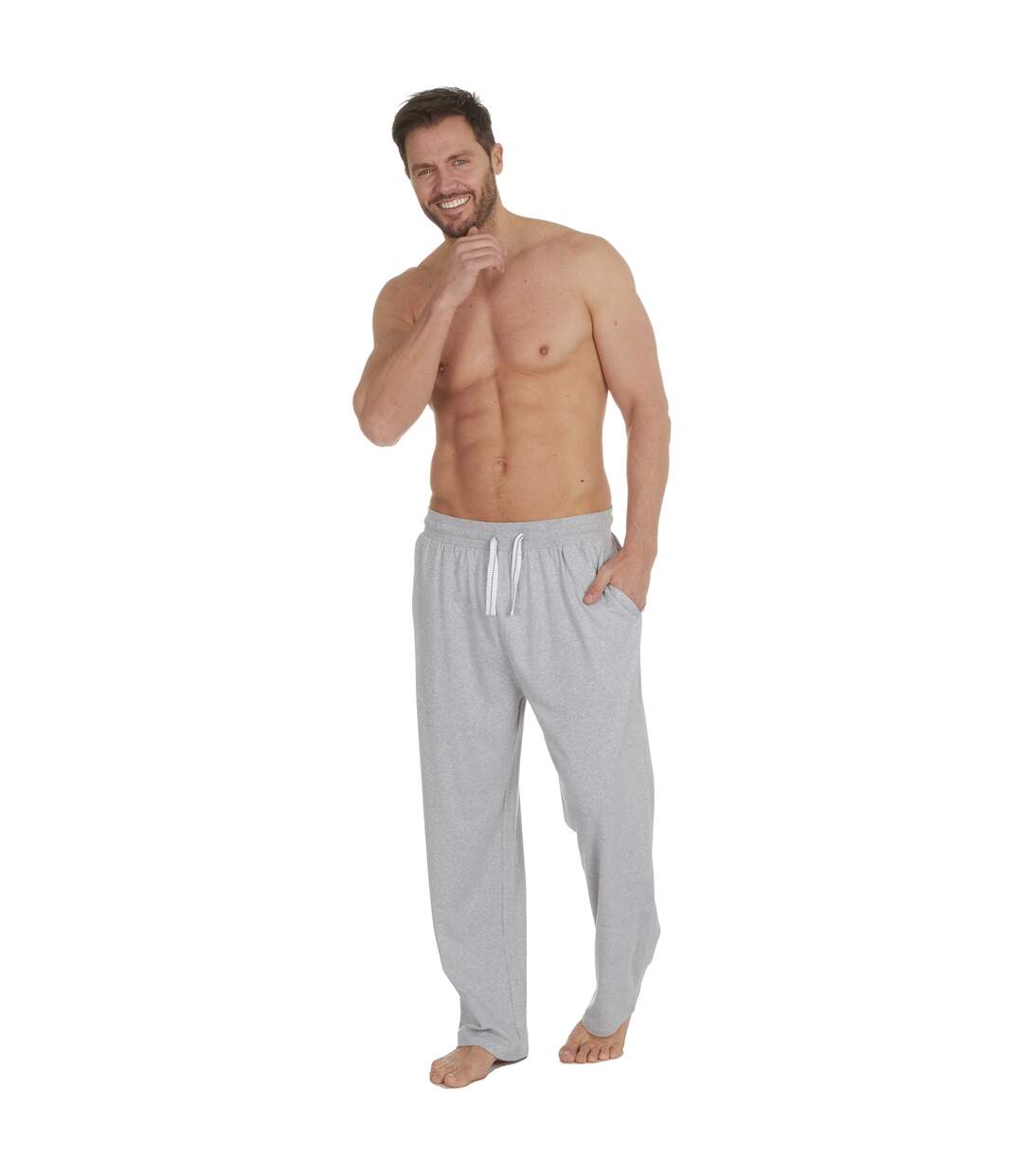 Pantalon de détente homme gris chiné Momentii-4