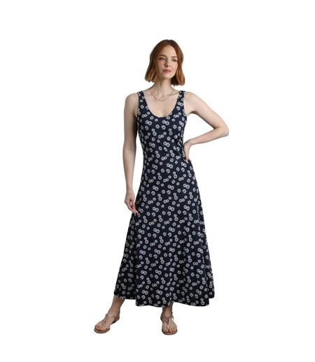 Womens/ladies tivoli printed jersey dress navy blue Weird Fish