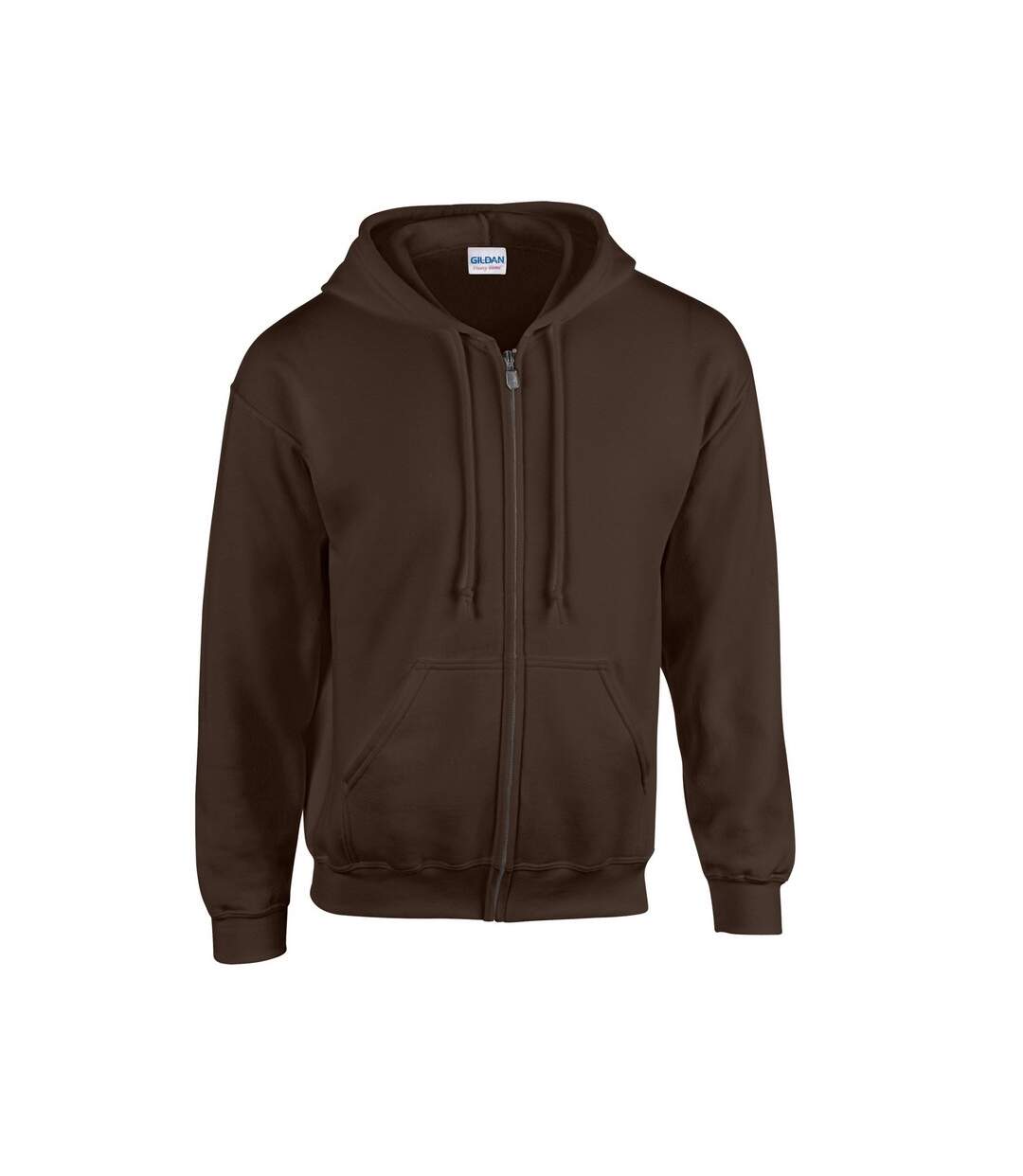 Mens Heavy Blend Full Zip Hoodie Dark Chocolate Gildan-1