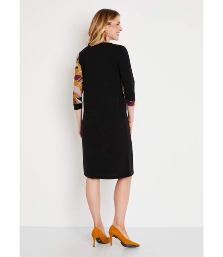 Robe courte droite maille chaude graphique