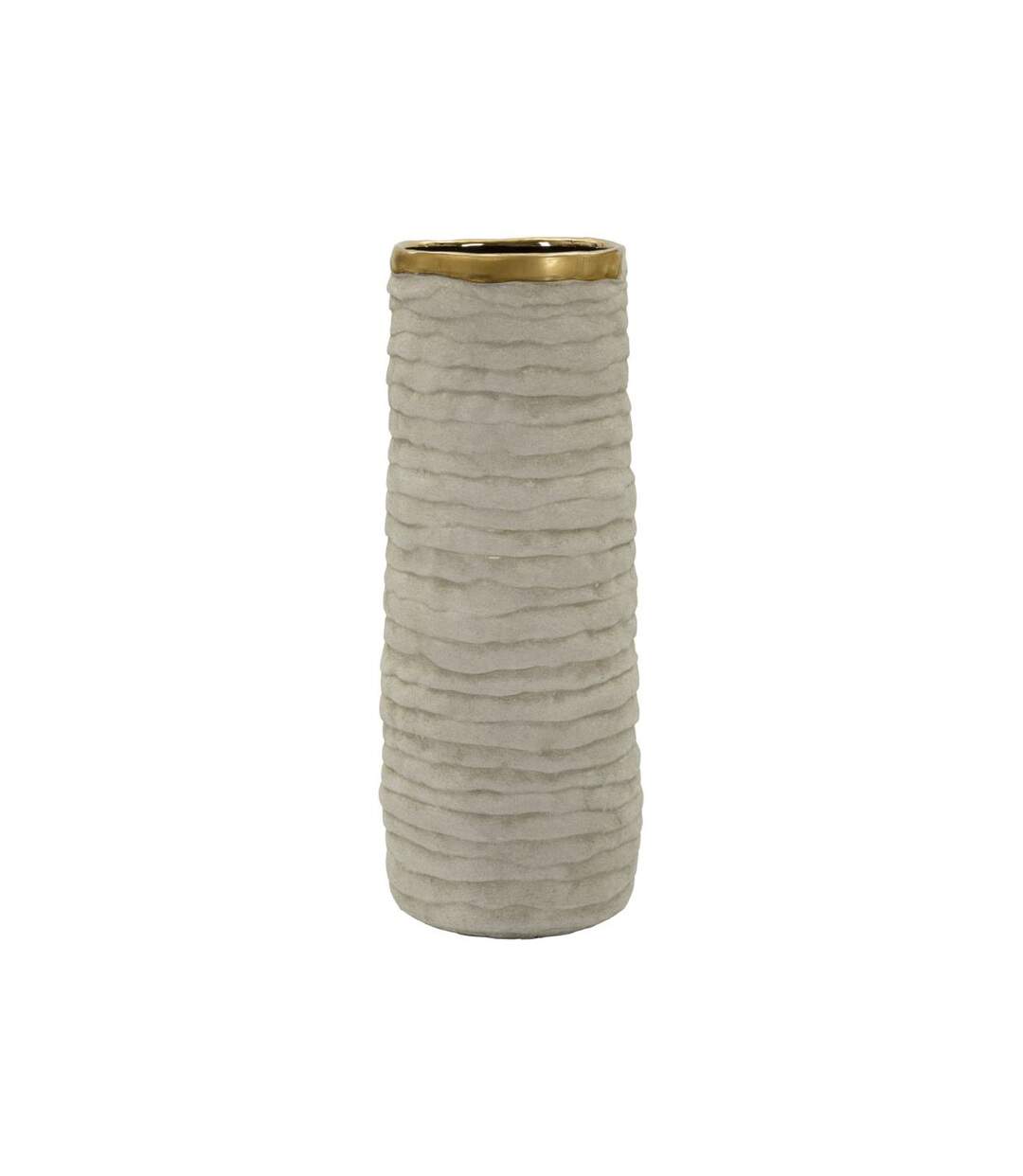 Vase Design en Céramique Lima 40cm Gris & Or-1