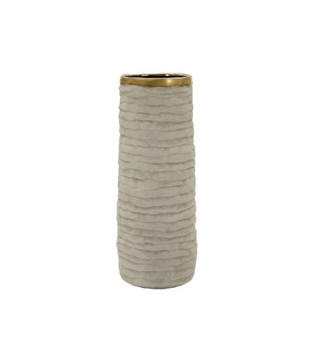 Vase Design en Céramique Lima 40cm Gris & Or