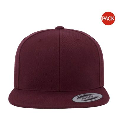 Lot de 2  casquettes ajustables homme bordeaux/bordeaux Yupoong