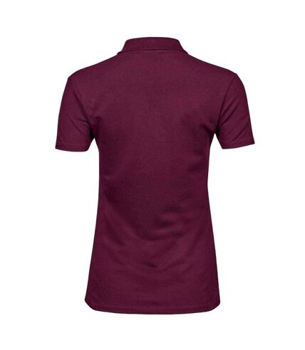 Womens/ladies luxury stretch polo shirt wine Tee Jays