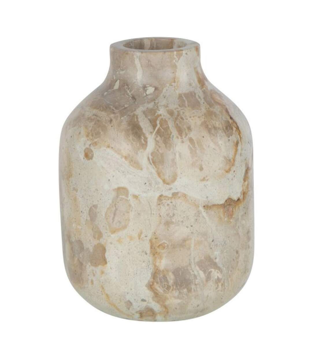 Vase Bouteille Déco Marbre 15cm Beige-1