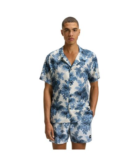 Chemise Manches Courtes Motif/style Floral Homme Bleu Boss