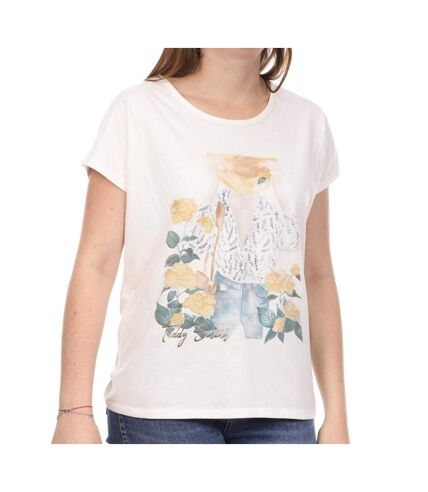 T-shirt Blanc Femme Teddy Smith Rose - M