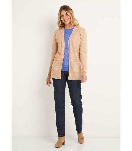 Gilet chiné long bord à bord avec laine