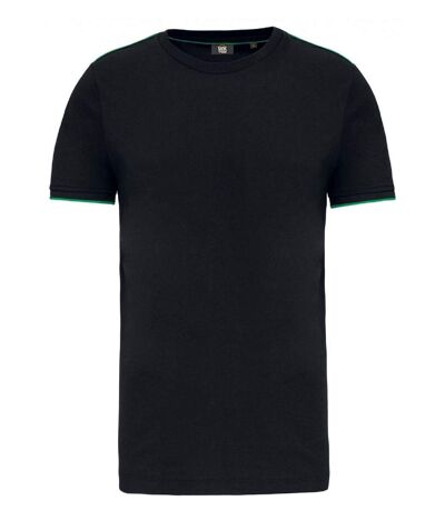 T-shirt professionnel DayToDay pour homme - WK3020 - noir et vert kelly