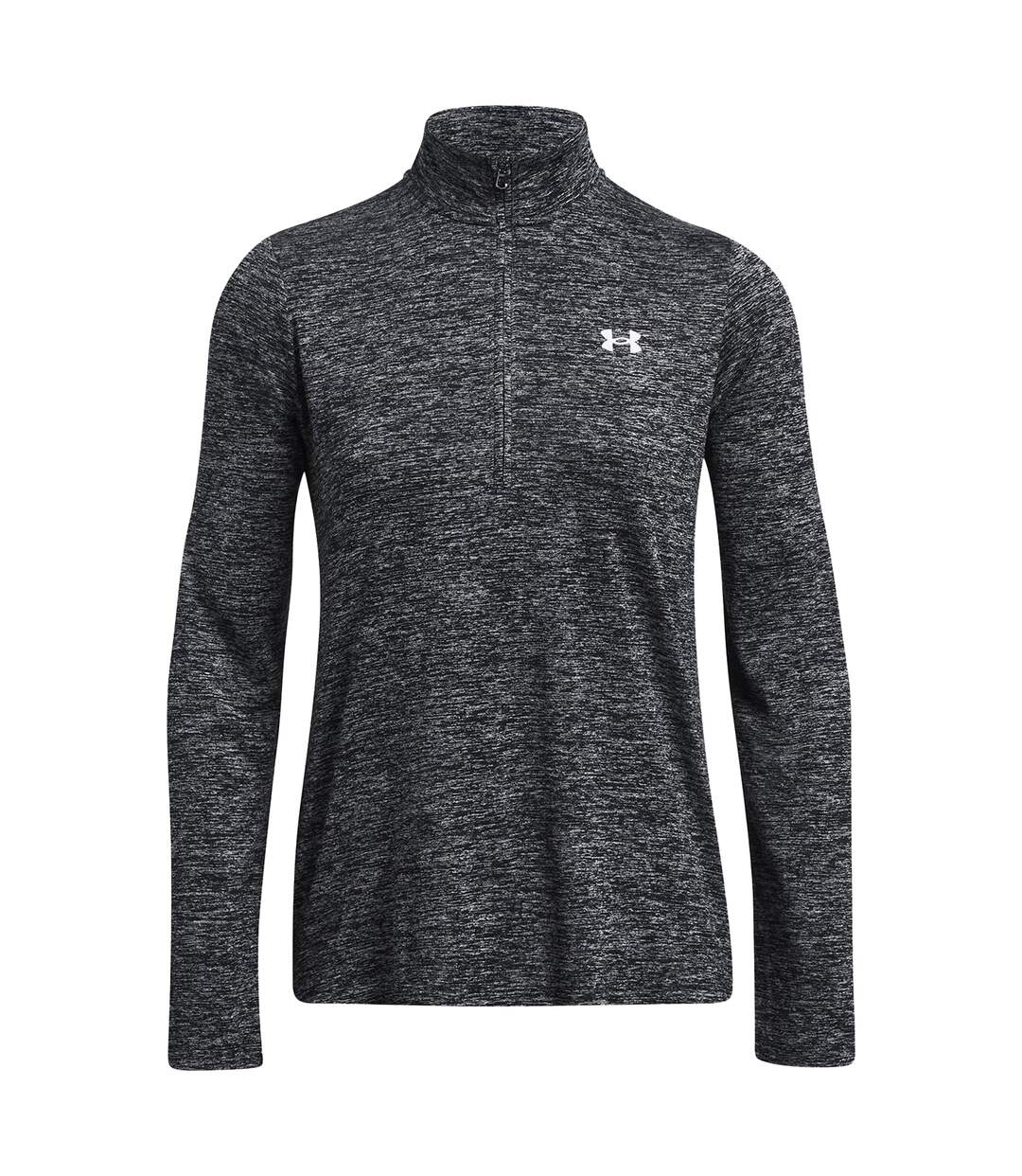 Womens/ladies Tech Textured Half Zip Top Black Twist Under Armour-2