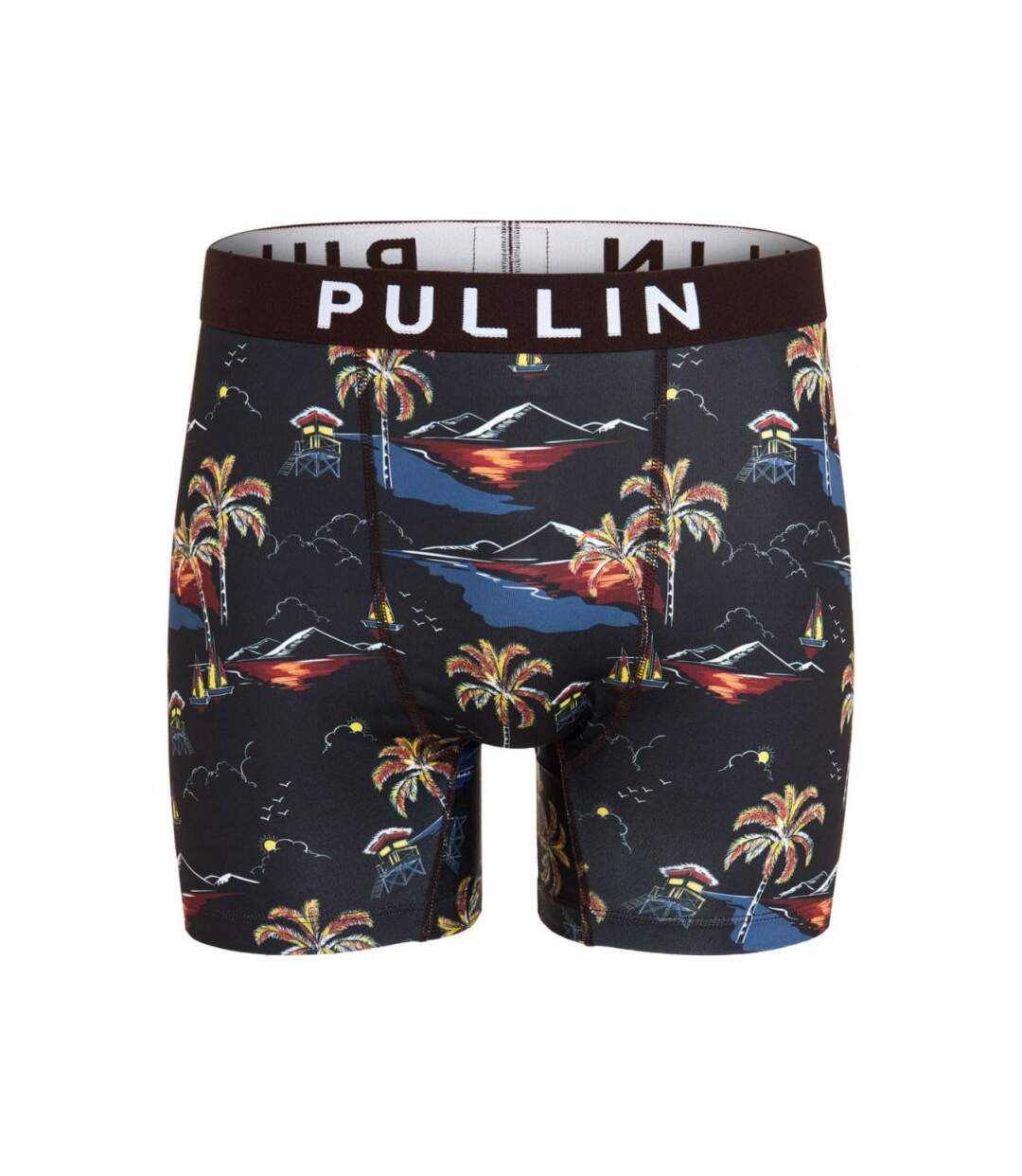 PULL IN Boxer Long Homme Microfibre VOLCANO Noir-1