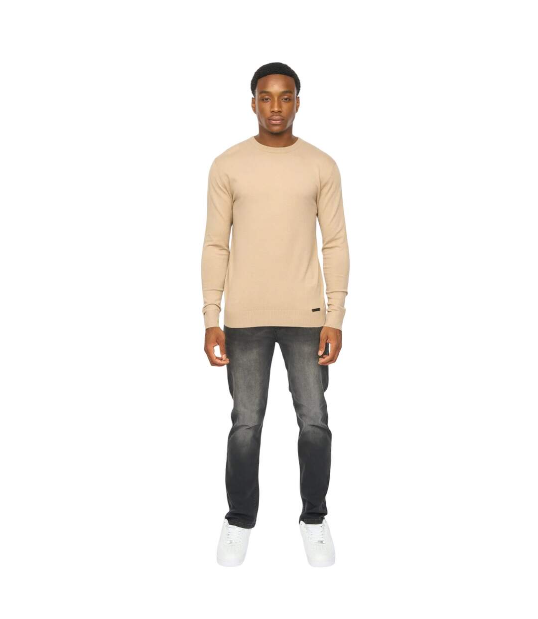Mens Consenza Knitted Crew Neck Sweatshirt Stone Duck And Cover-1