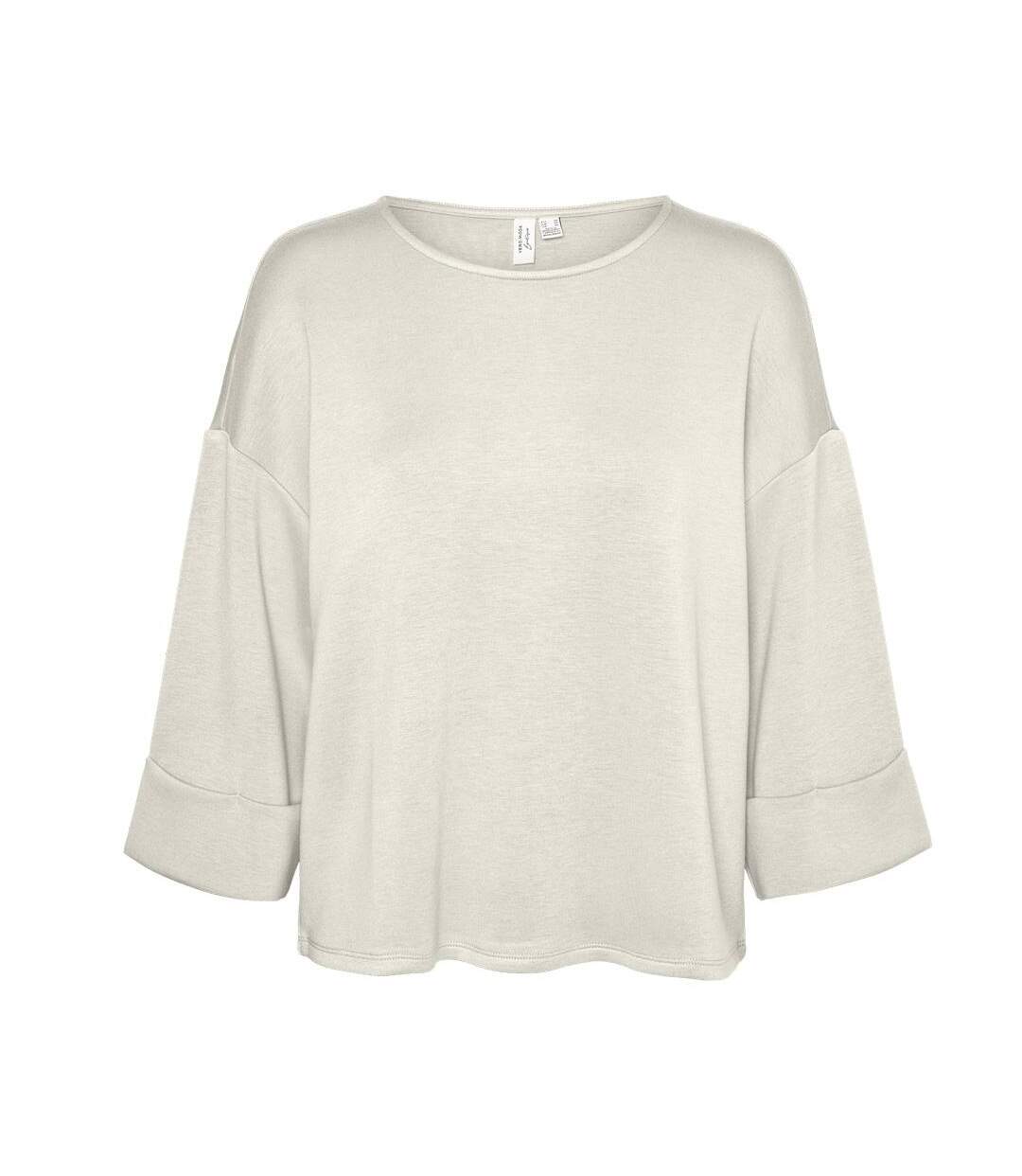 T-Shirt manches 3/4 rouge vero moda mocca-1