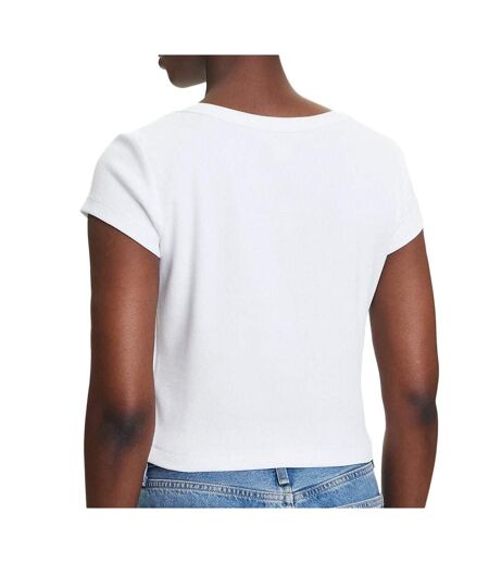 T-Shirt blanc femme calvin klein label 2x2