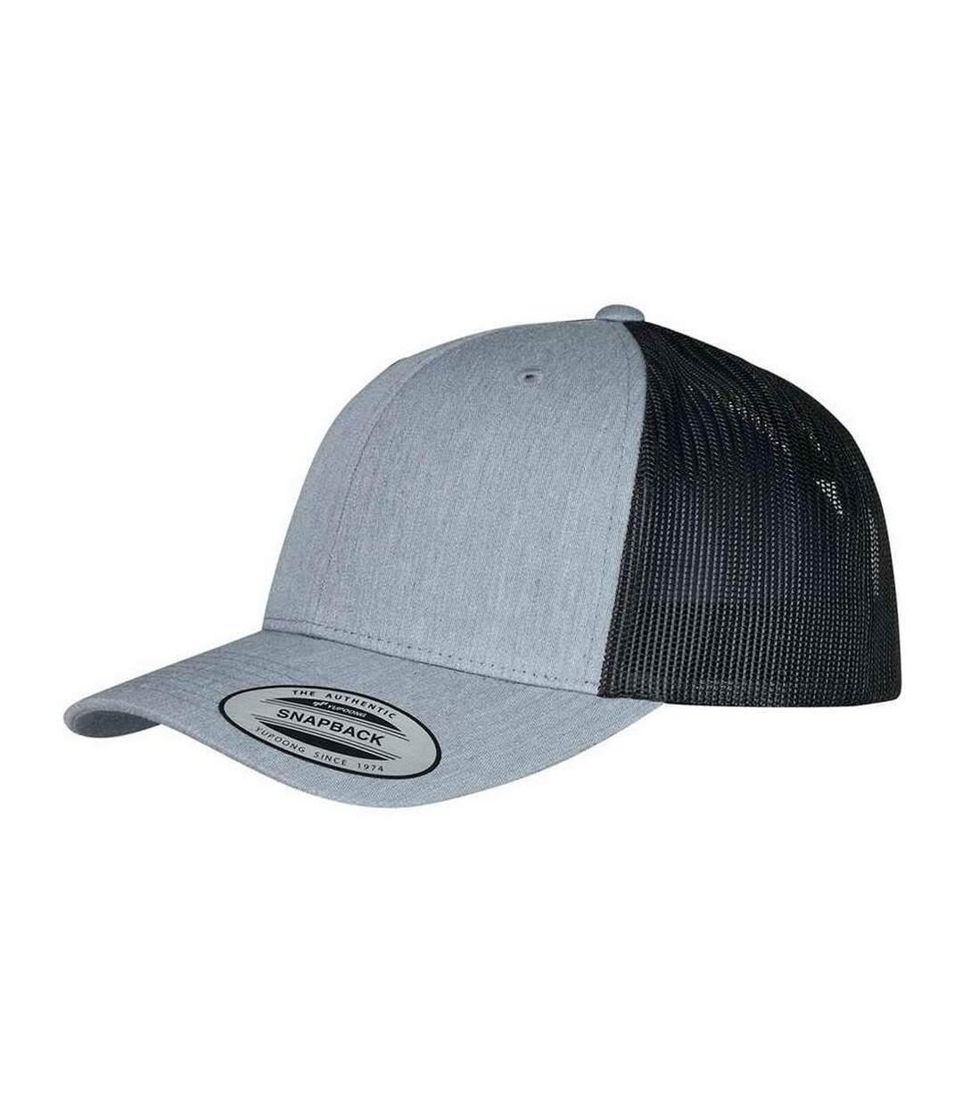 Casquette trucker adulte gris chiné/noir Flexfit-1