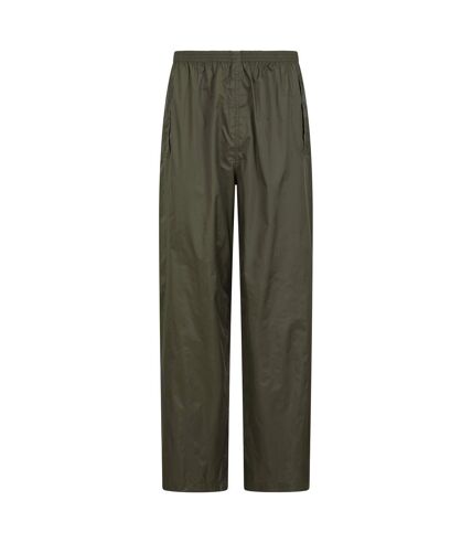 Mens pakka waterproof over trousers dark khaki Mountain Warehouse