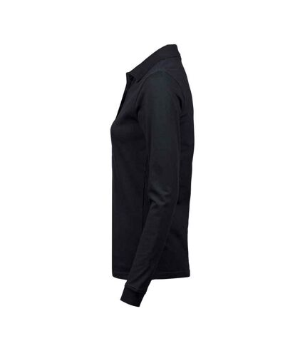 Tee Jays Womens/Ladies Luxury Stretch Long-Sleeved Polo Shirt (Black) - UTPC5237