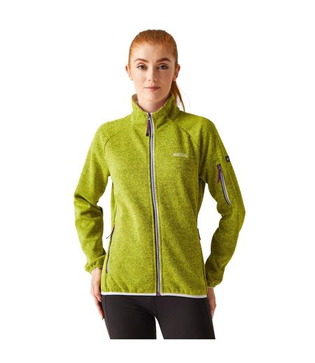 Womens/ladies Ravenhill Full Zip Fleece Top Citron Lime Lilac Frost Regatta